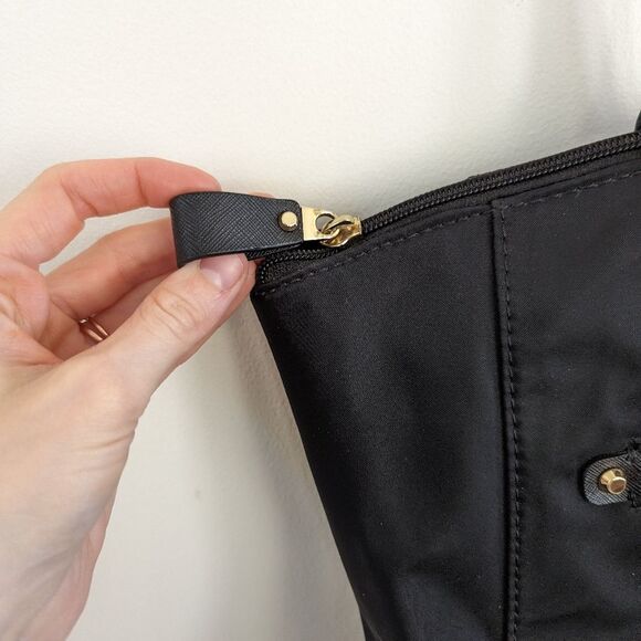 Michael Kors Kelsey Black zip top luggage tote shoulder bag vinyl - Picture 7 of 9